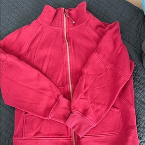 Lululemon burgundy scuba full zip funnel neck